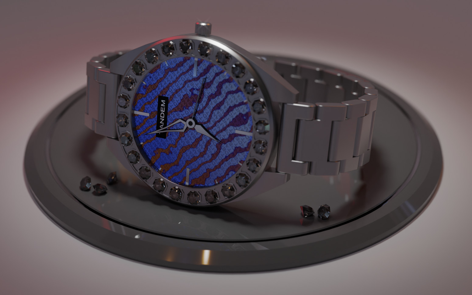 A Product Render of the TANDEM Wrist Watch (This Model is not available yet)